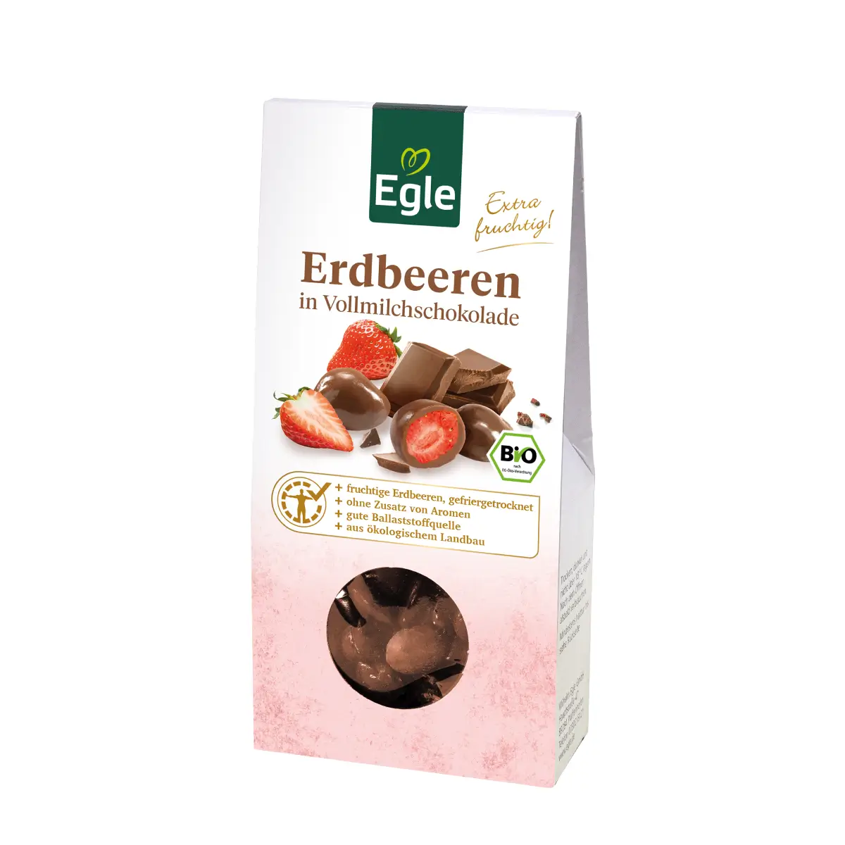 BIO Erdbeeren in Vollmilch-Schokolade, 90 g