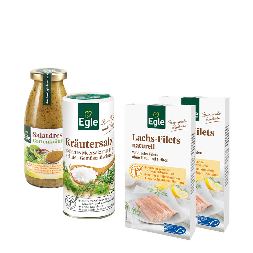 Kartoffel-Gurkensalat mit Lachs Rezept-Paket