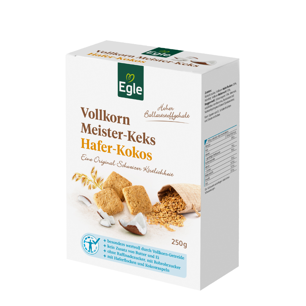 Vollkorn-Meisterkeks Hafer-Kokos, 250 g