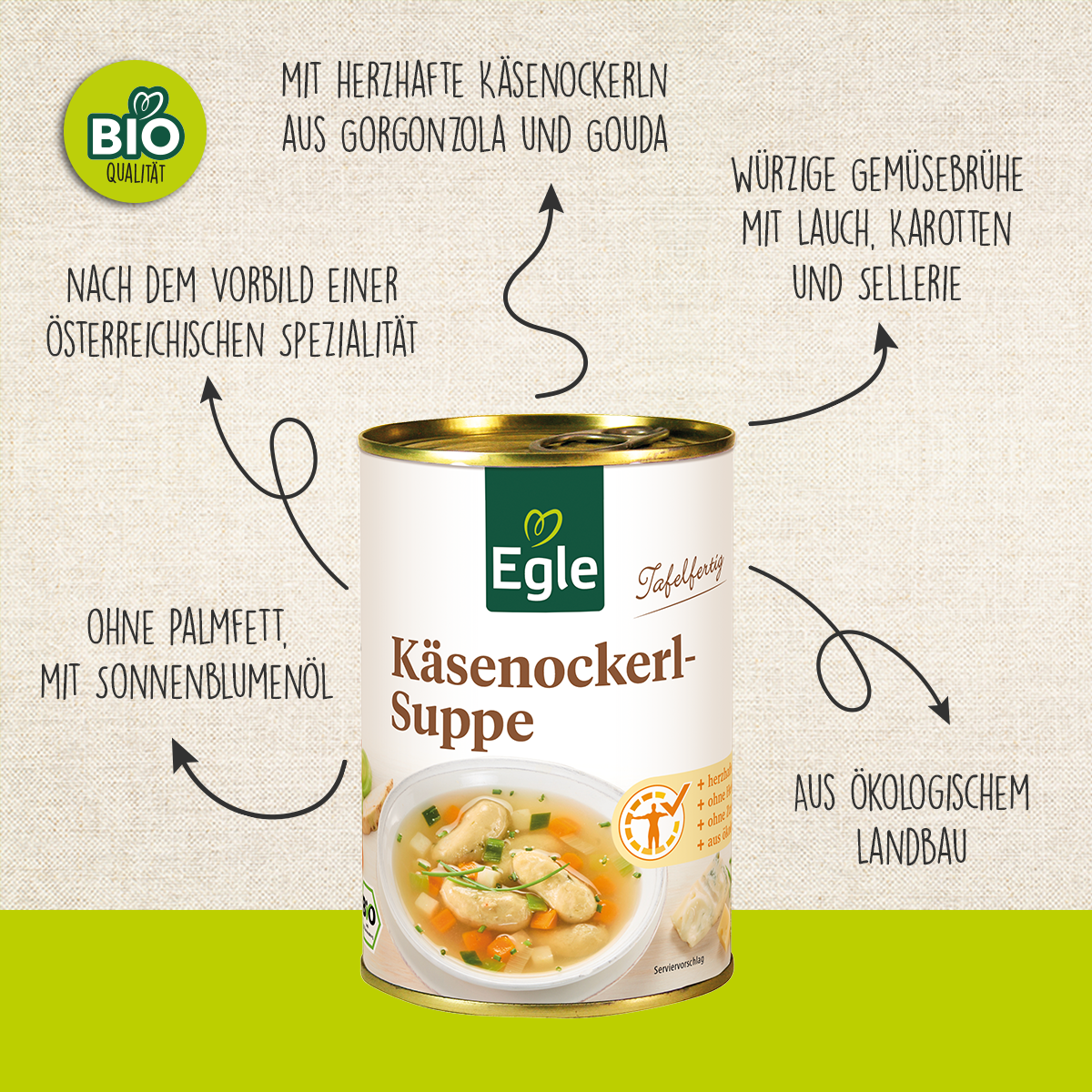 BIO Käsenockerl-Suppe, 400 ml
