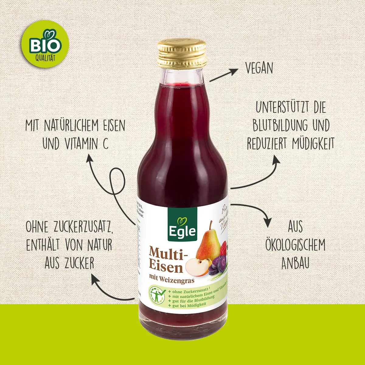 Bio Multi-Eisen-Saft, 3 x 200 ml