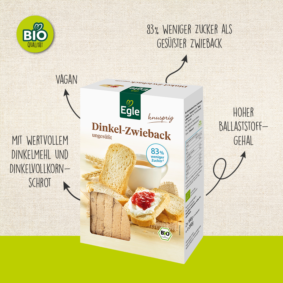 BIO Dinkel-Zwieback, 200 g