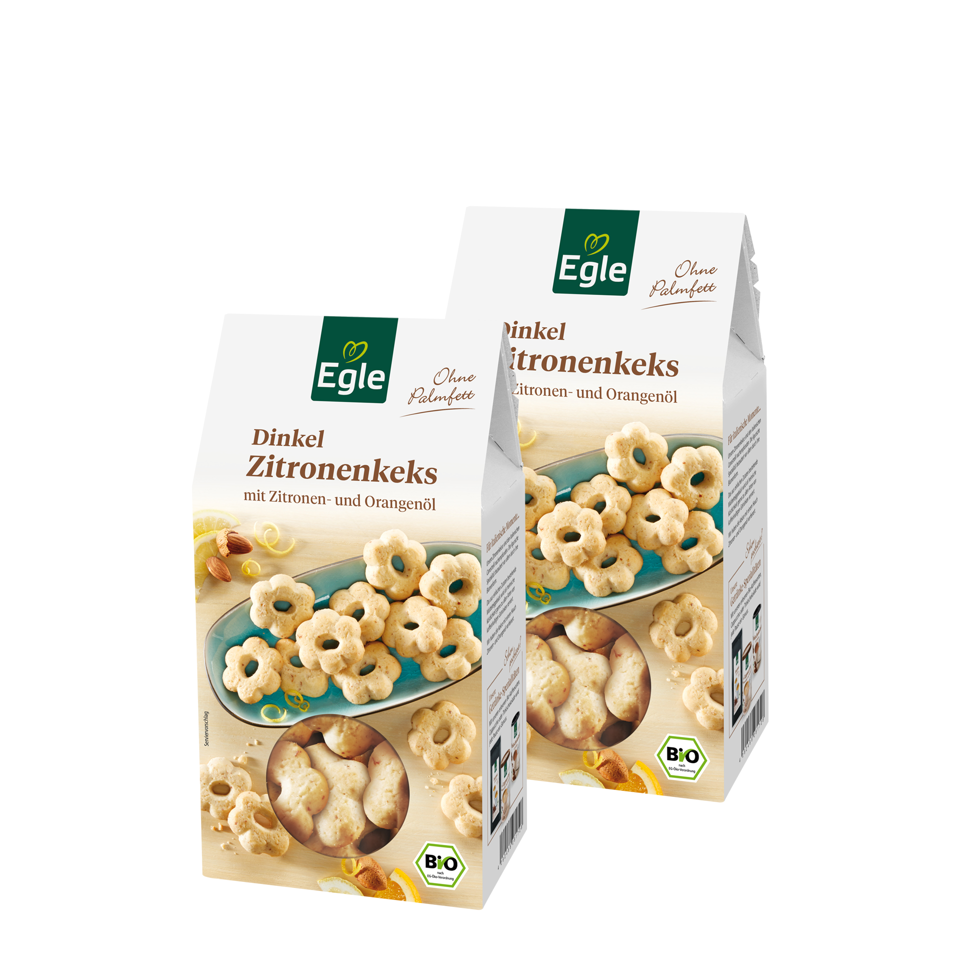 Bio Dinkel Zitronenkekse, 2 x 150 g