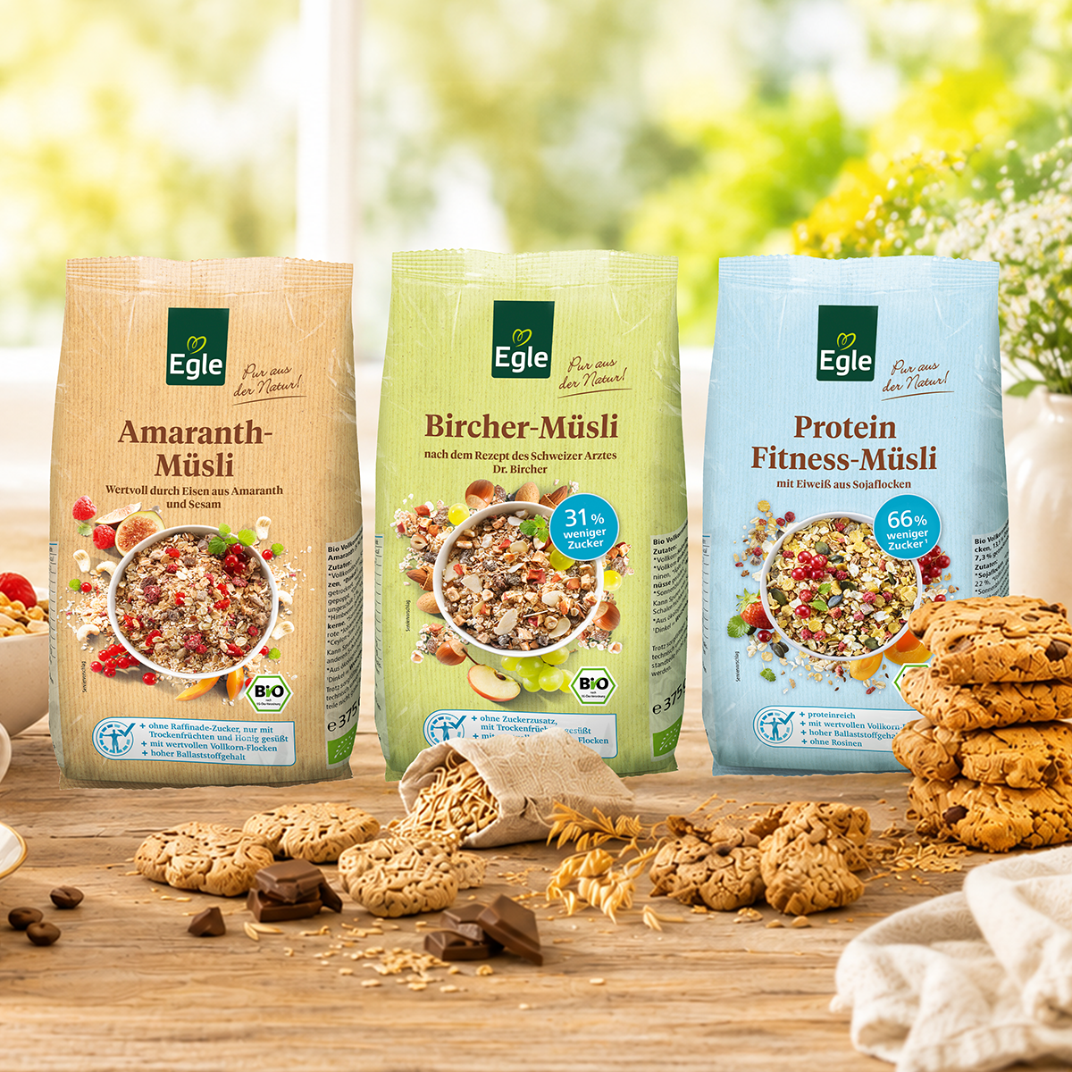 BIO Vollkorn-Müsli Vorteils-Paket , 3 x 375 g