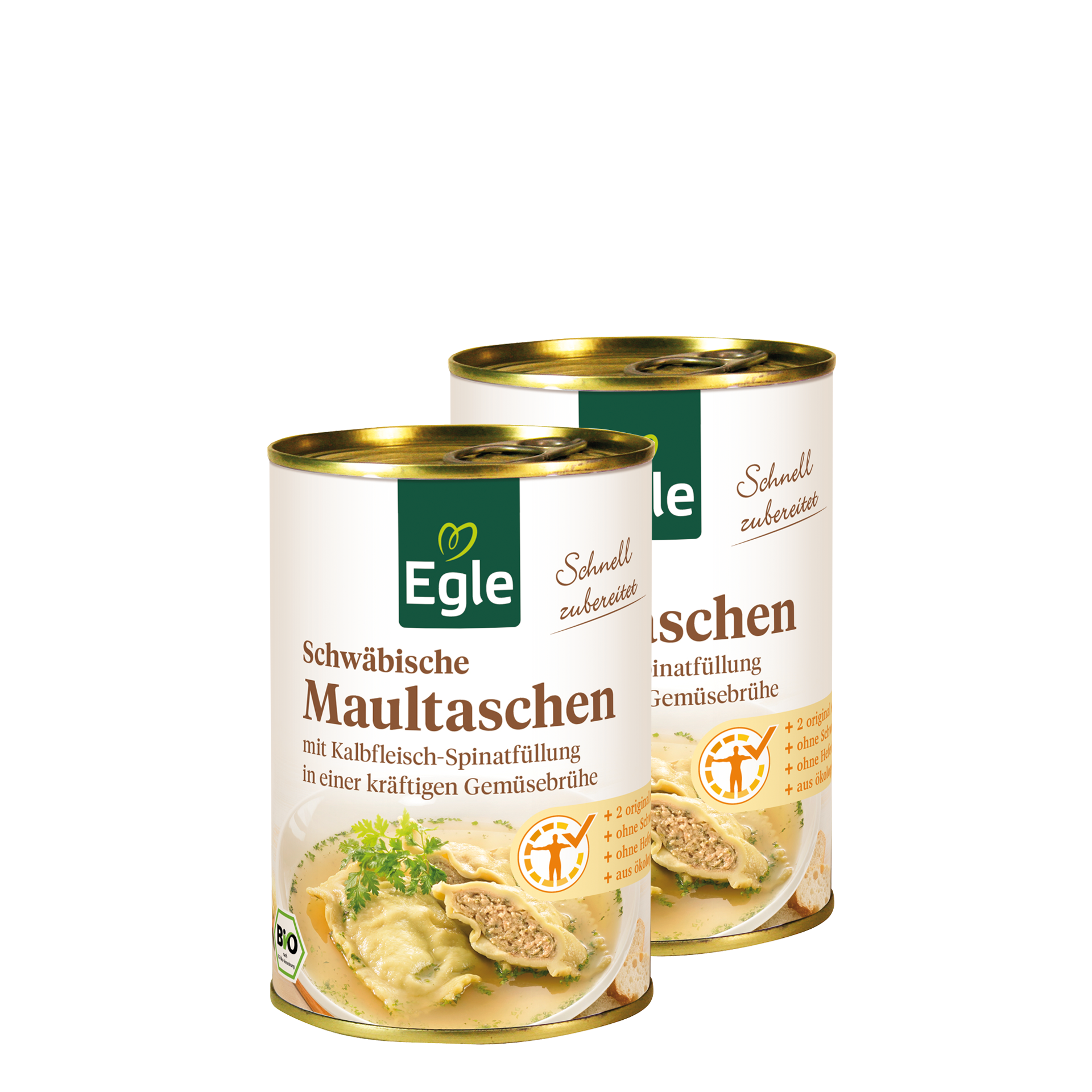 Schwäbische Bio Maultaschen, 2 x 400 ml - Doppelpack