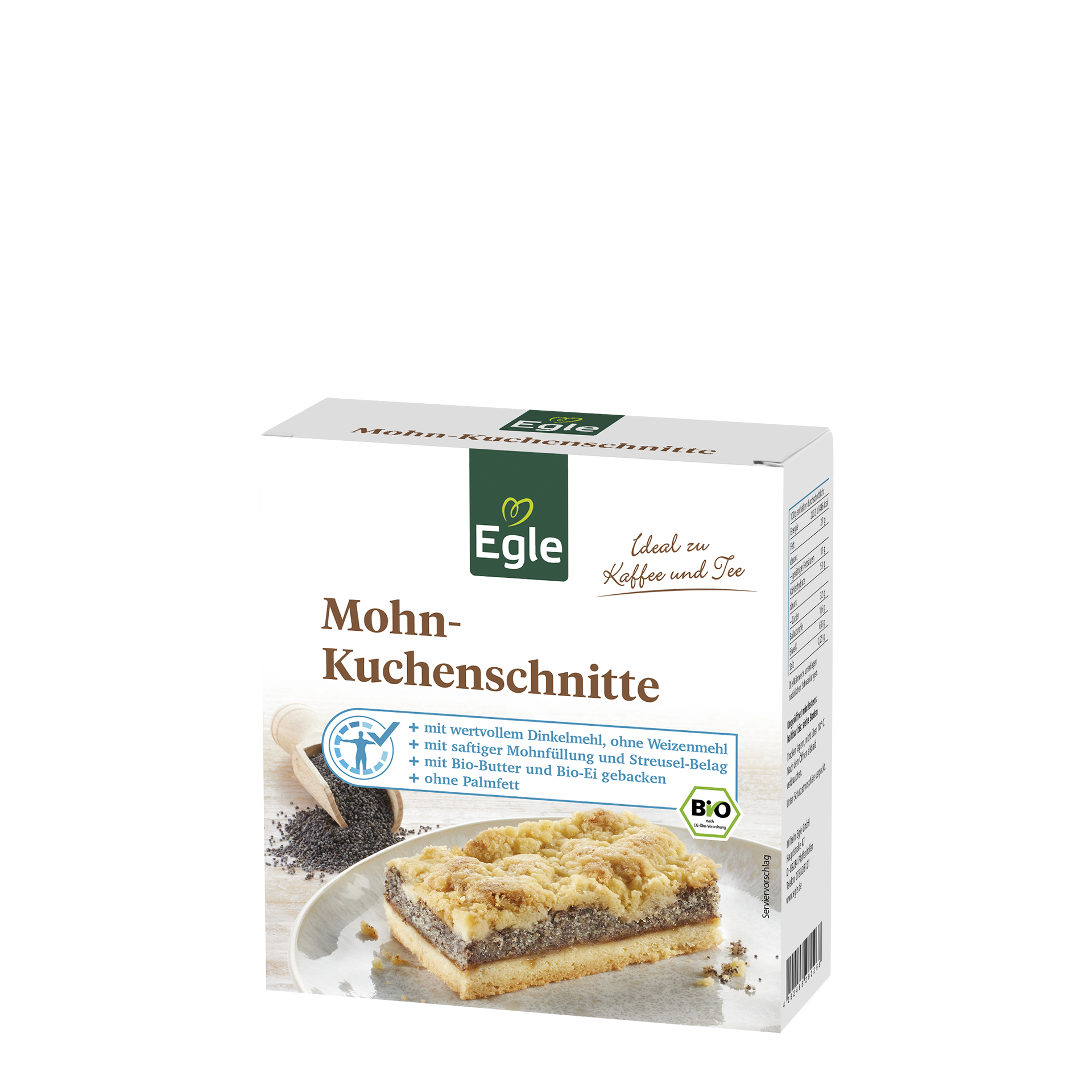 Bio Mohn-Kuchenschnitte, 190 g (2 Schnitten) 