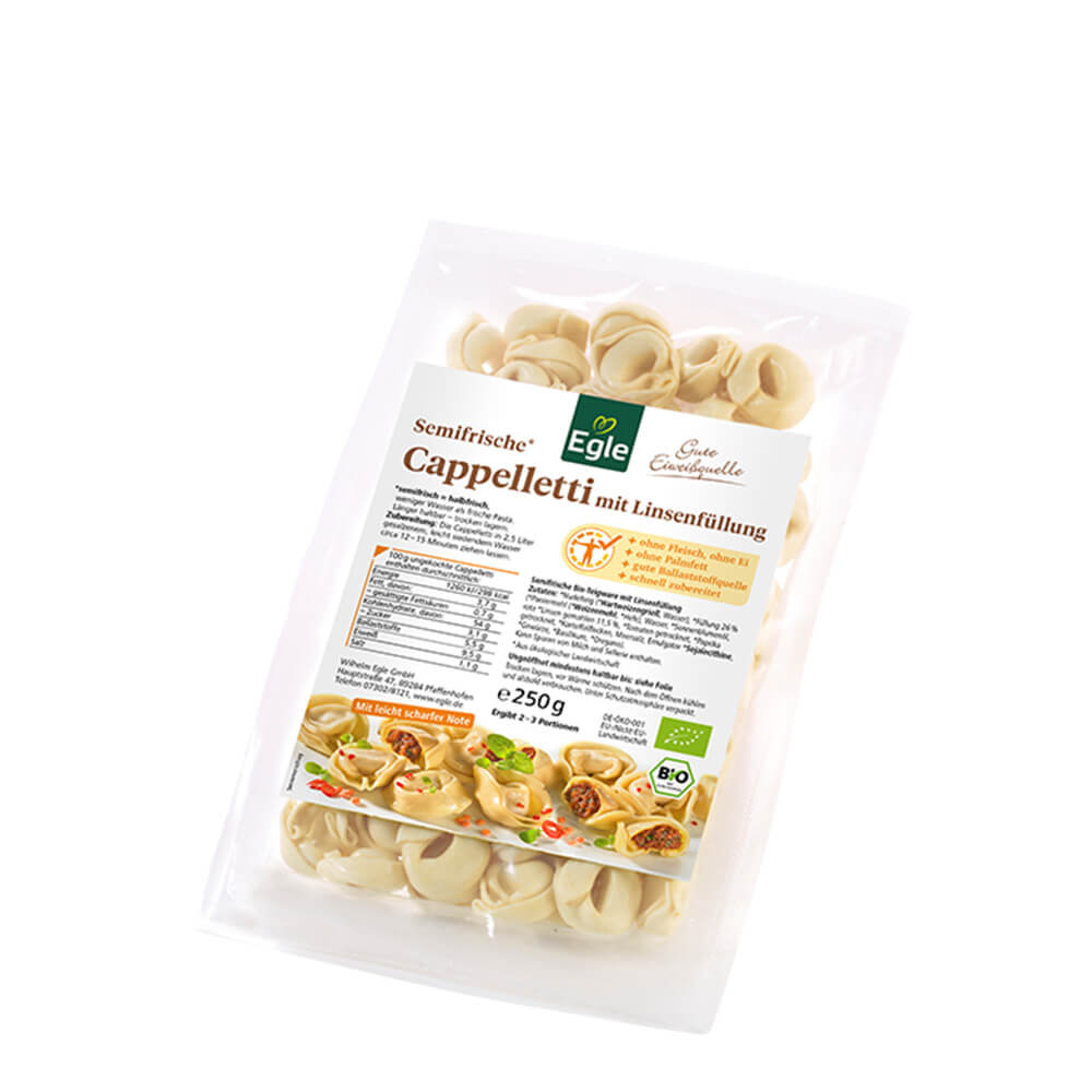 Bio Cappelletti mit Linsenfüllung, 250 g
