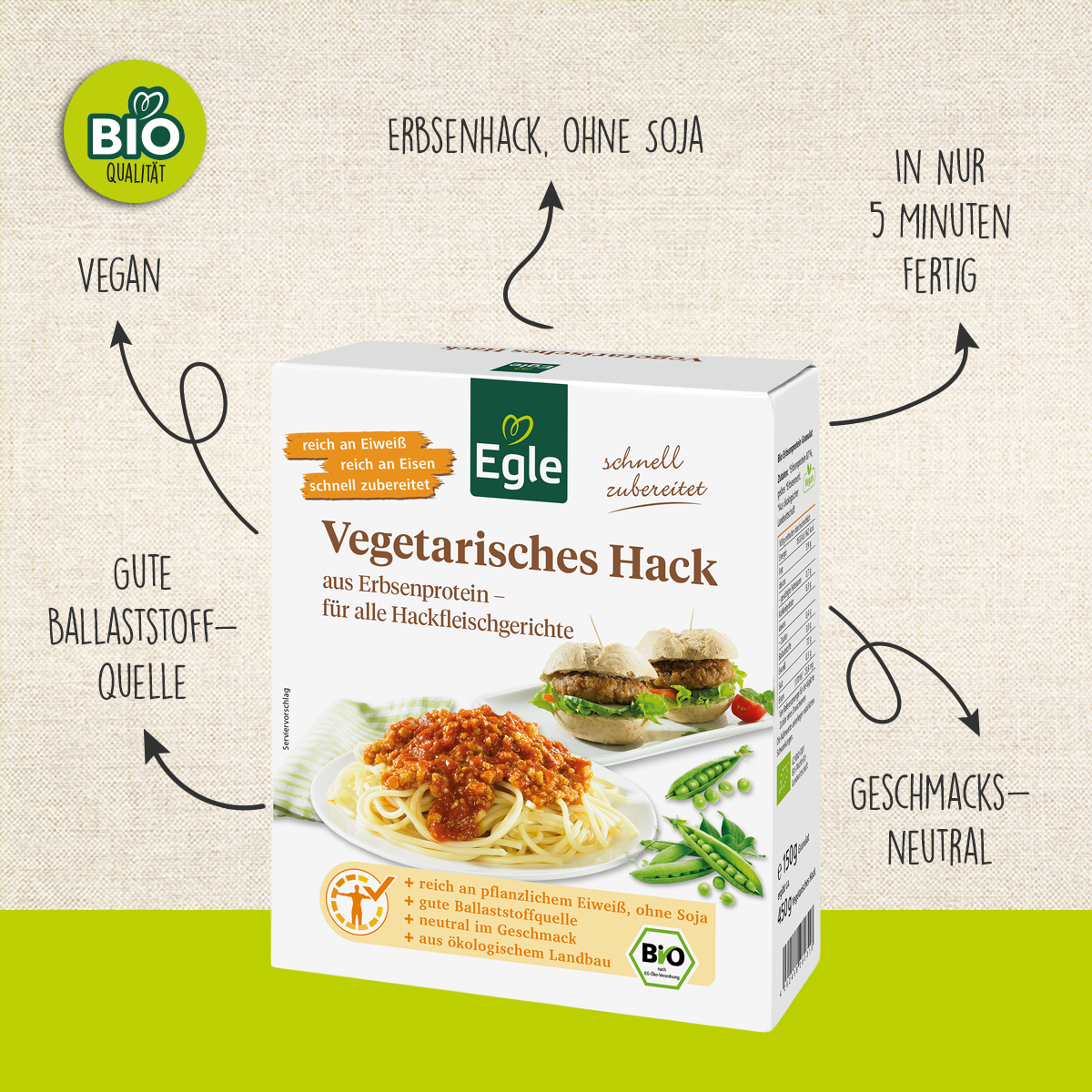 BIO Vegetarisches Hack, 2 x 150 g