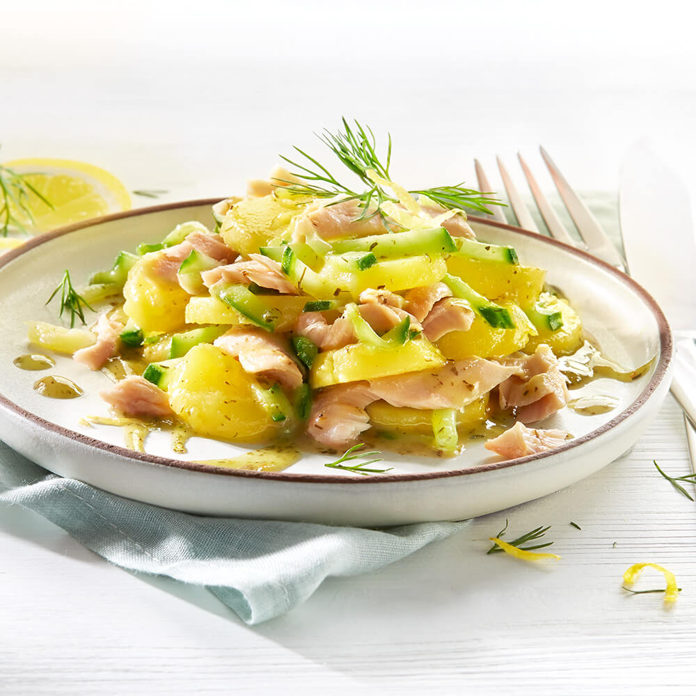 Kartoffel-Gurkensalat mit Lachs Rezept-Paket