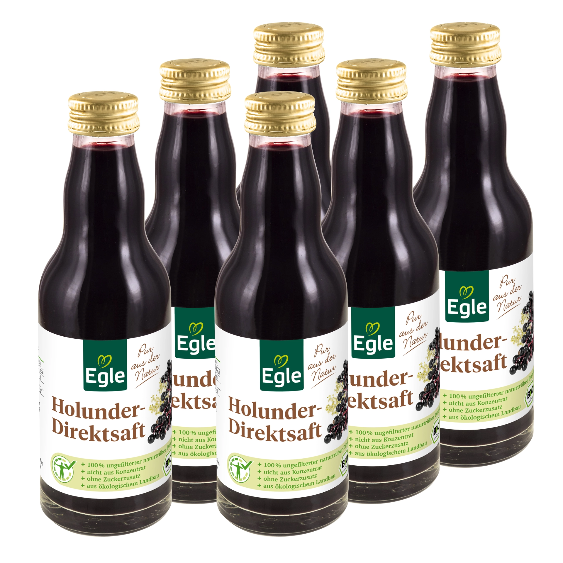 BIO Holunder-Direktsaft, 6 x 200 ml