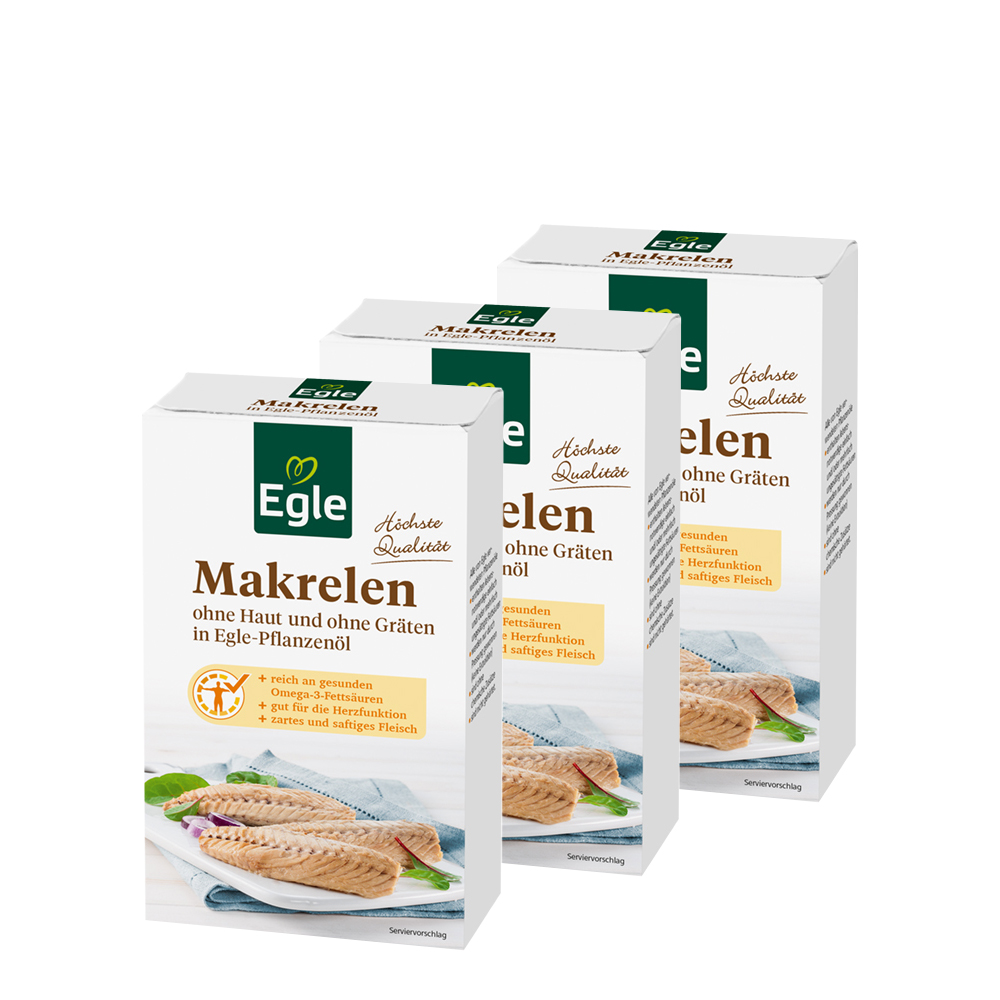 Makrelen in Öl, 3 x 120 g