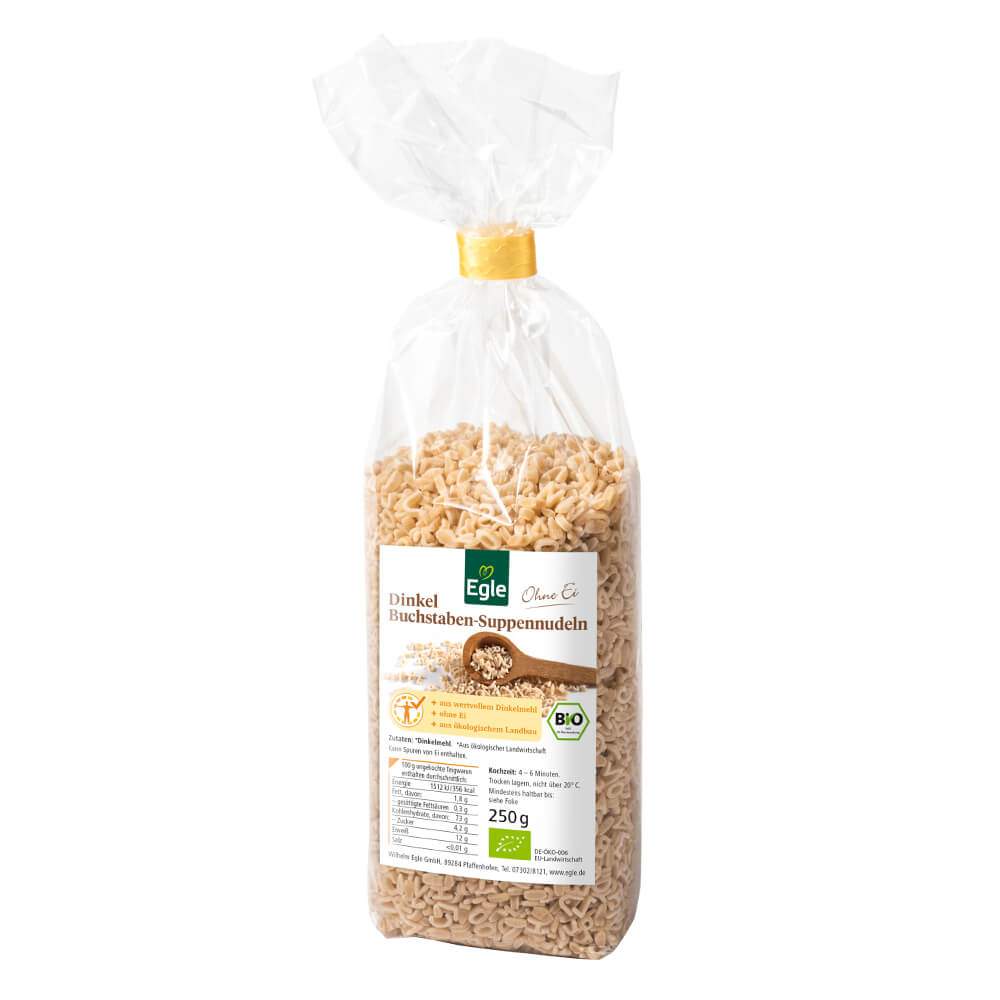 Bio Dinkel Buchstaben-Suppennudeln, 250 g