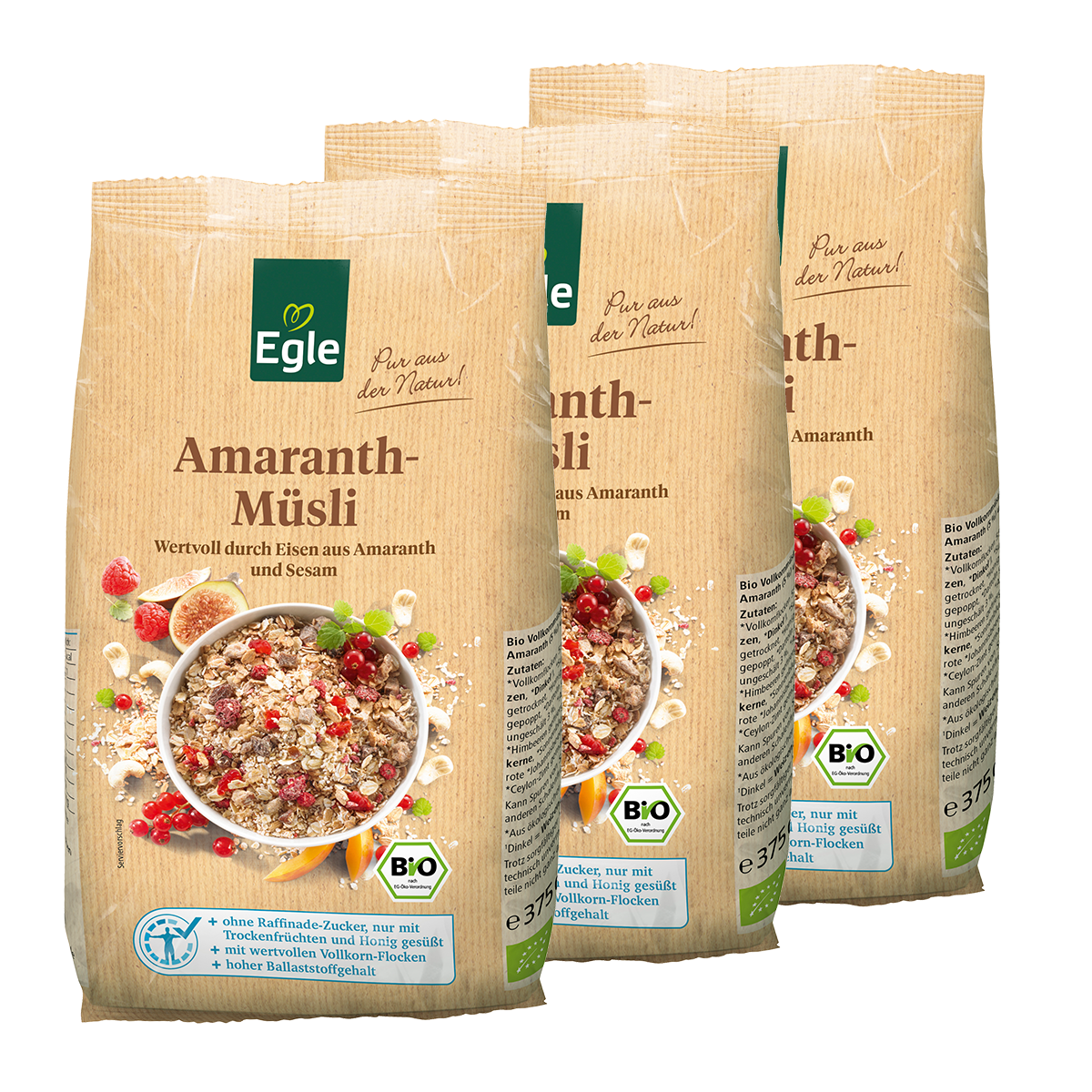 BIO Amaranth Müsli 375 g, 2 + 1 Gratis