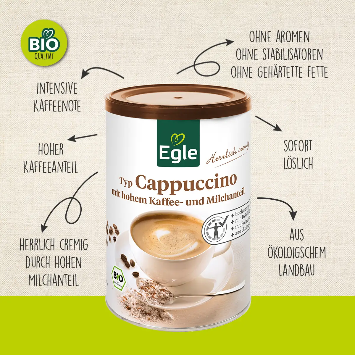 BIO Typ Cappuccino, 2 x 200 g