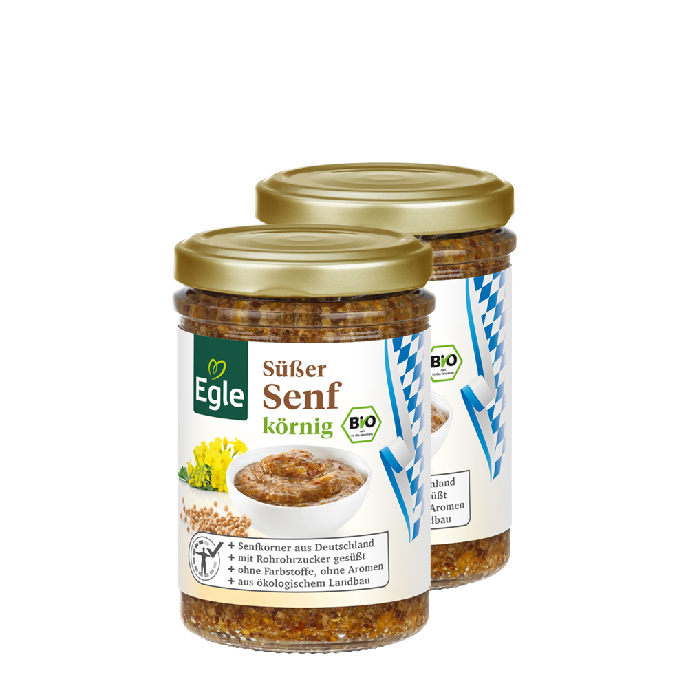 Bio Süßer Senf körnig 2 x 160ml Bio Süßer Senf körnig 2 x 160ml