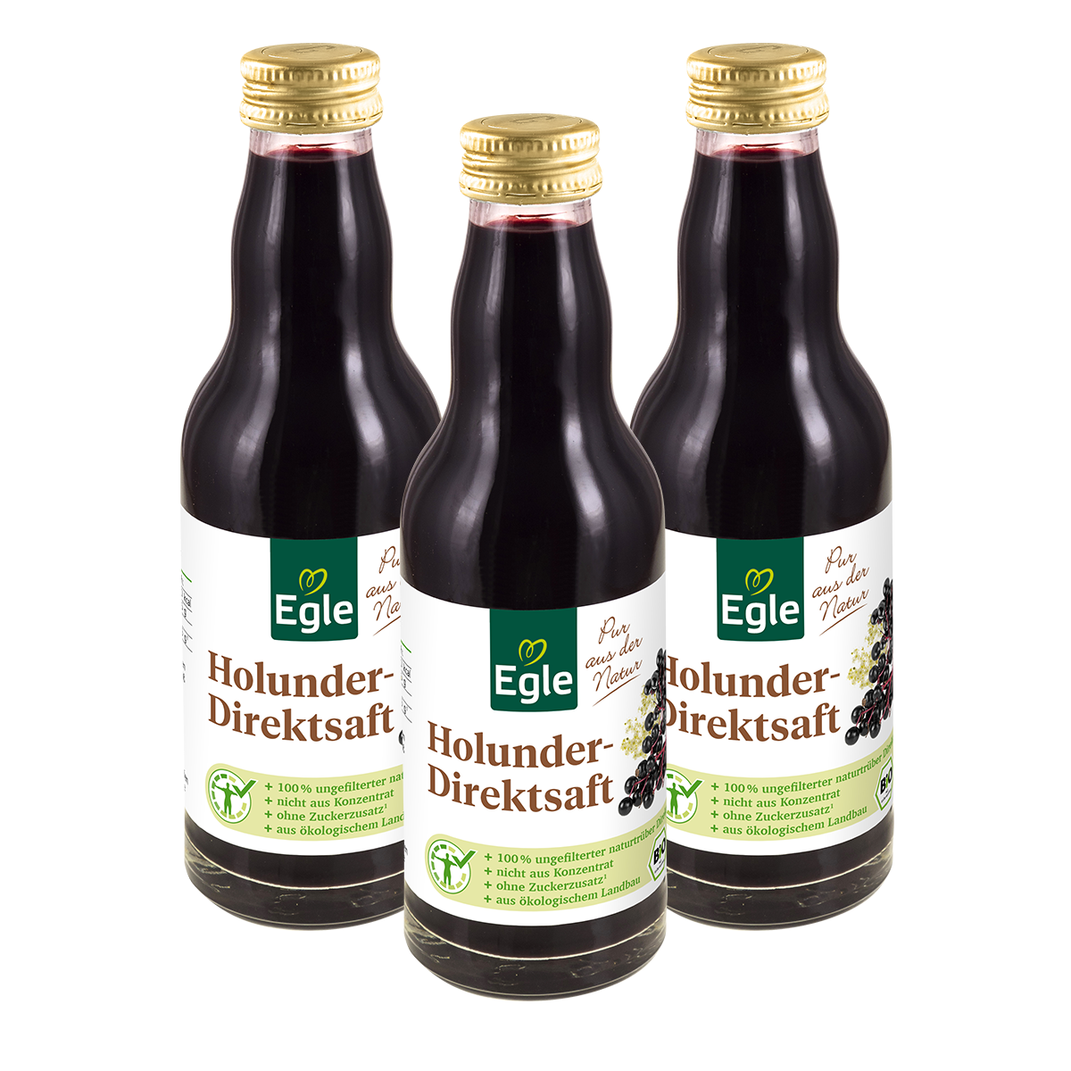 BIO Holunder-Direktsaft, 3 x 200 ml