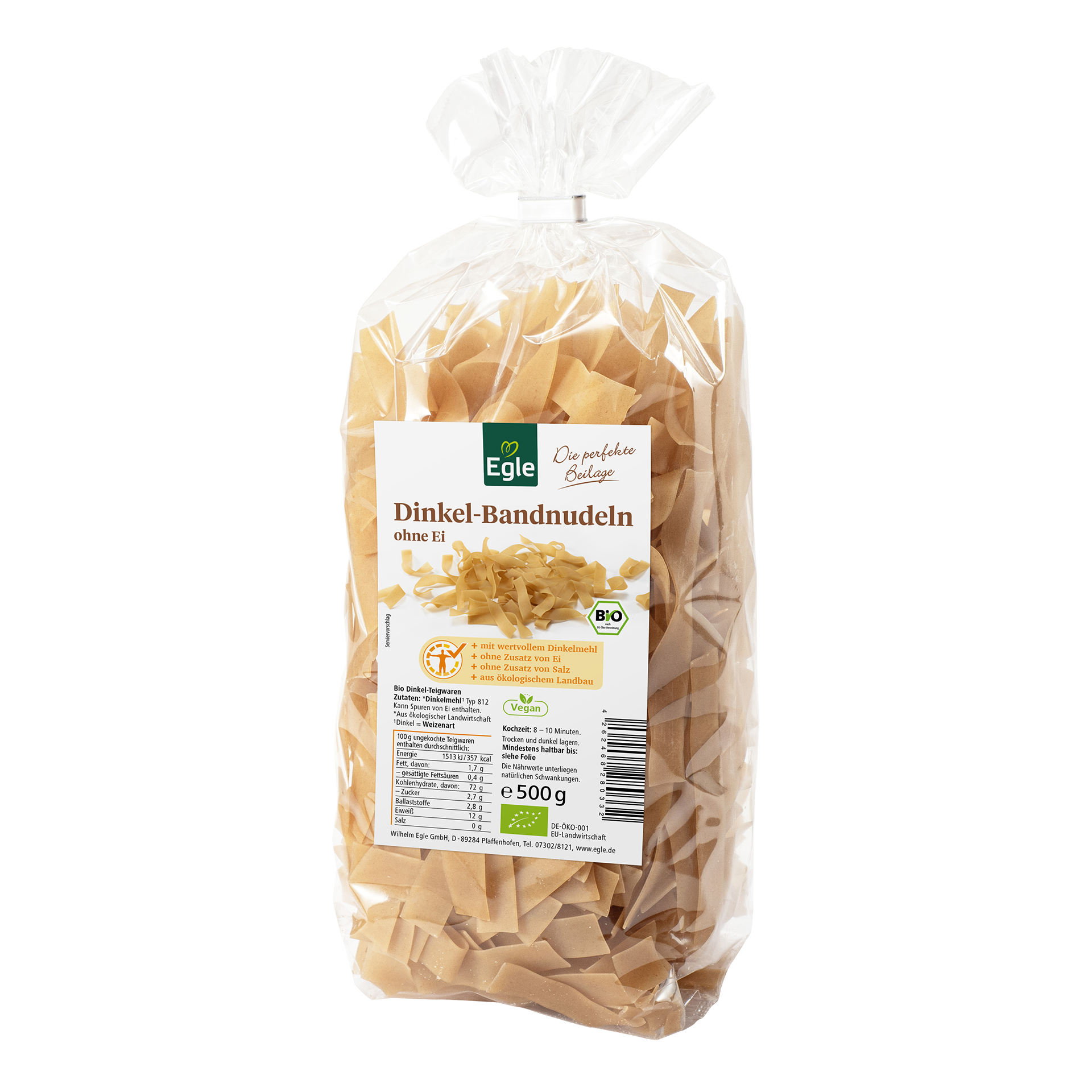 Bio Dinkel Bandnudeln, 500 g 