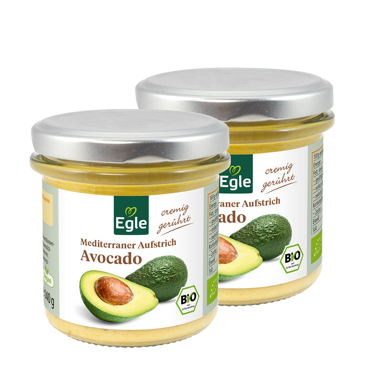 BIO Mediterraner Aufstrich Avocado, 2 x 140 g