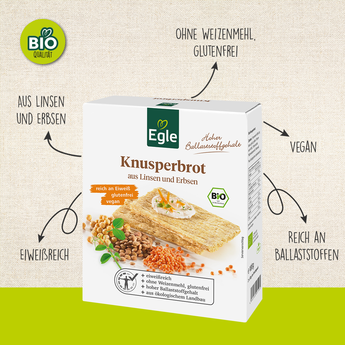 BIO Knusperbrot, 2 x 100 g