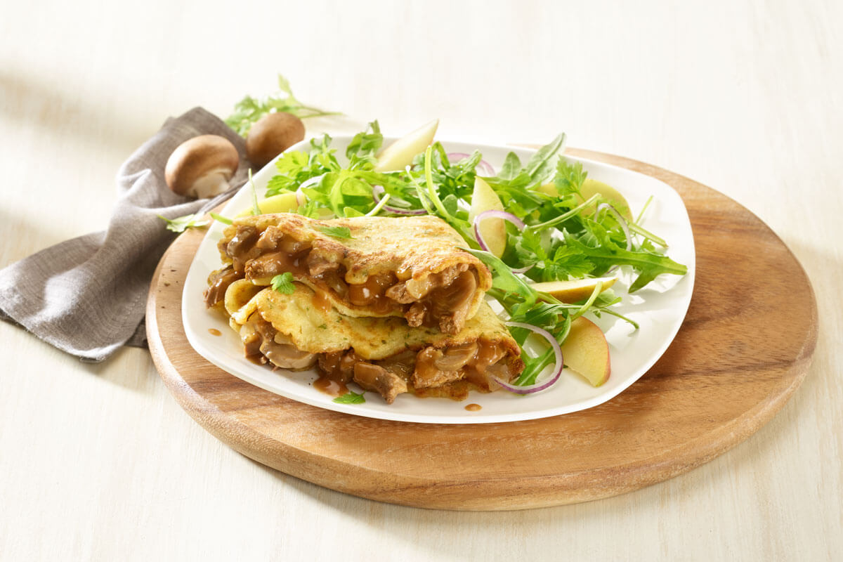 Rezept: Herzhafte Pfannkuchen mit Geschnetzeltem