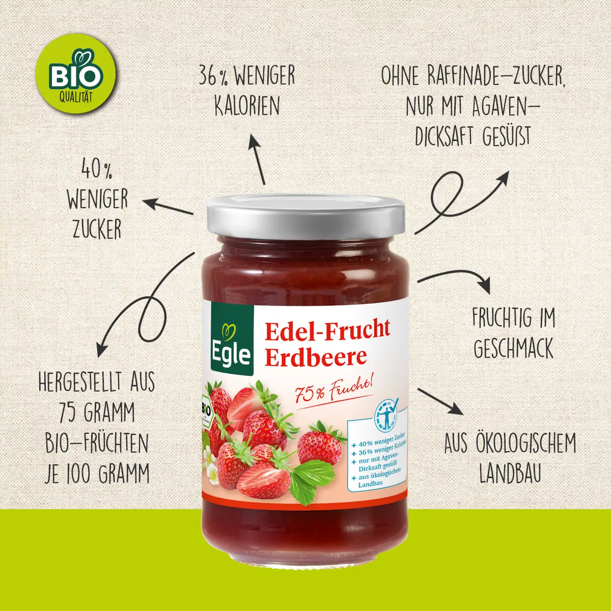 Bio Edel-Frucht Erdbeere, 250 g