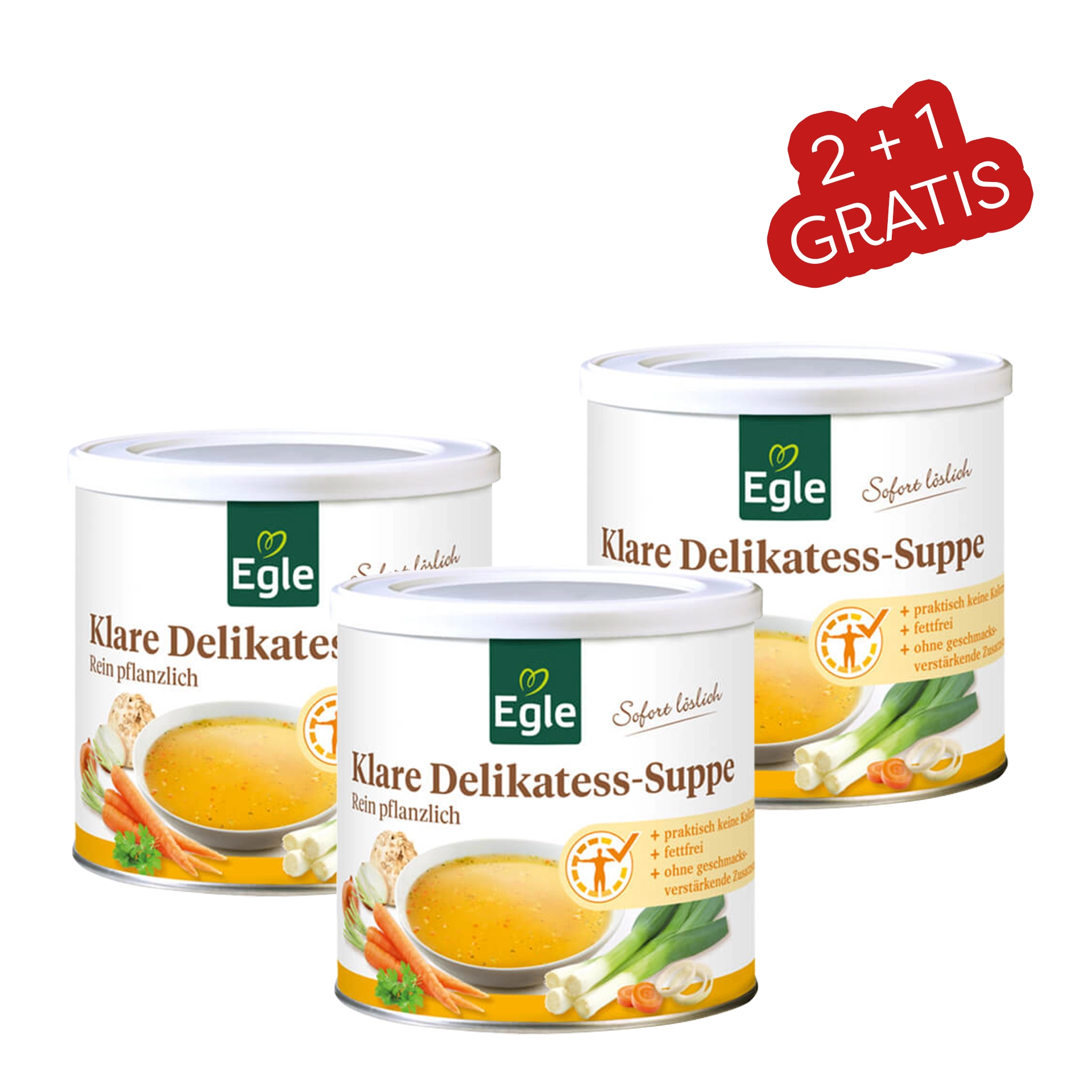 Klare Delikatess-Suppe, 3 x 400 g - 2 + 1 Gratis