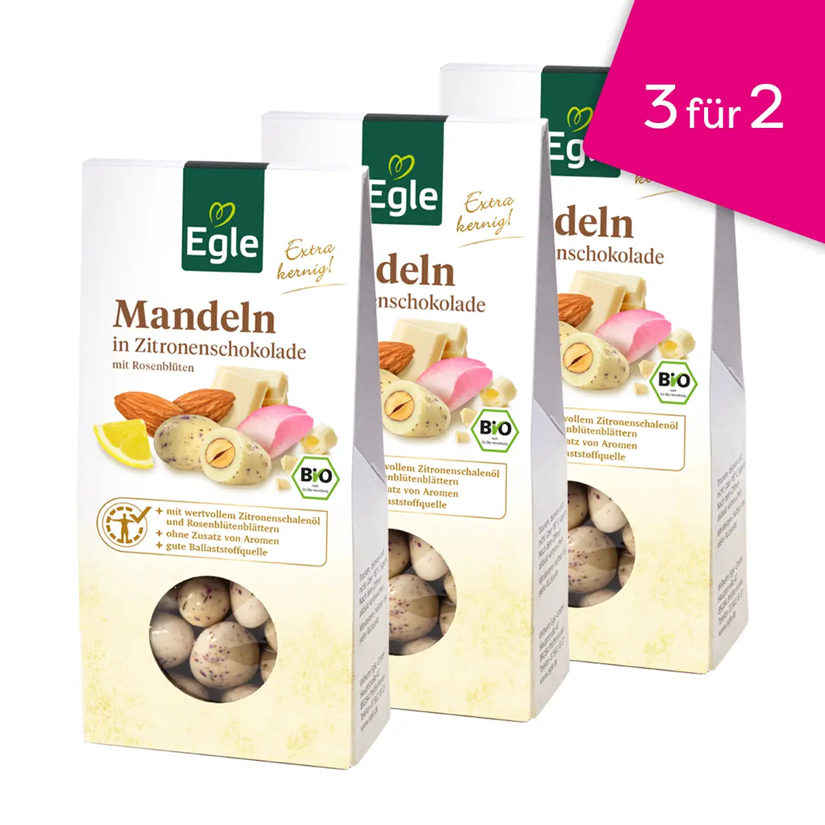 Bio Mandeln in Zitronenschokolade, 3 für 2