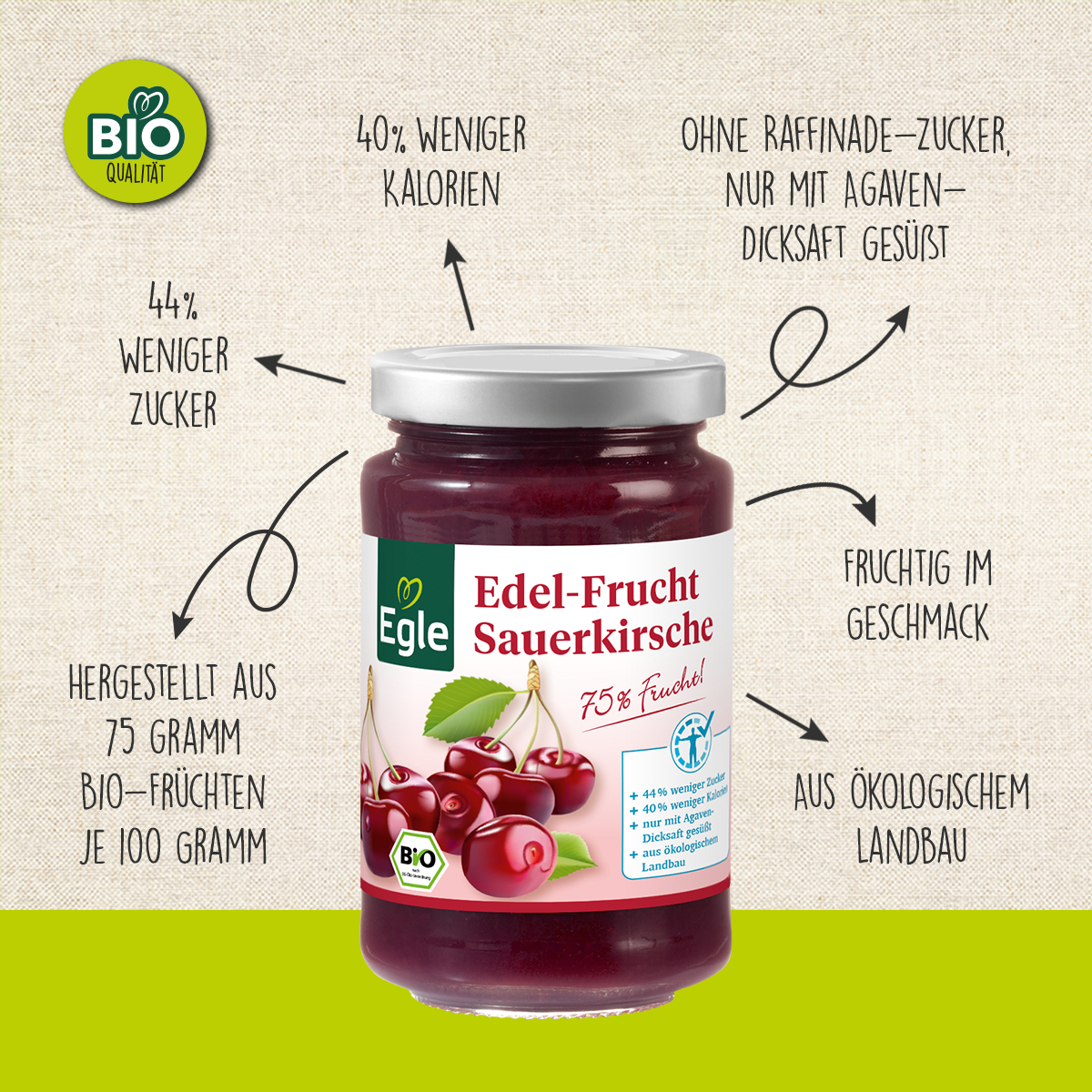 BIO Edel-Frucht Sauerkirsche, 250 g