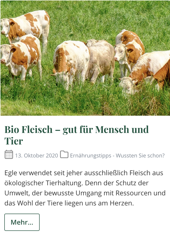 Bio Fleisch – gut für Mensch und Tier