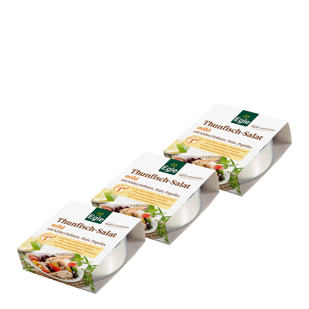 Thunfisch-Salat mild, 3 x 190 g