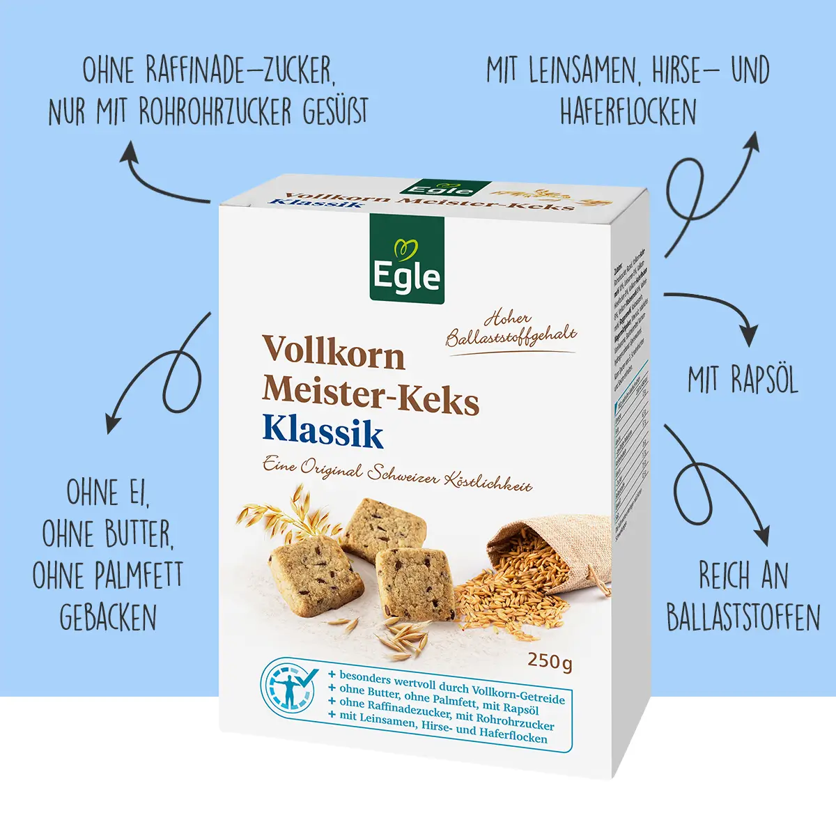 Egle Vollkorn Meister-Keks, 250 g