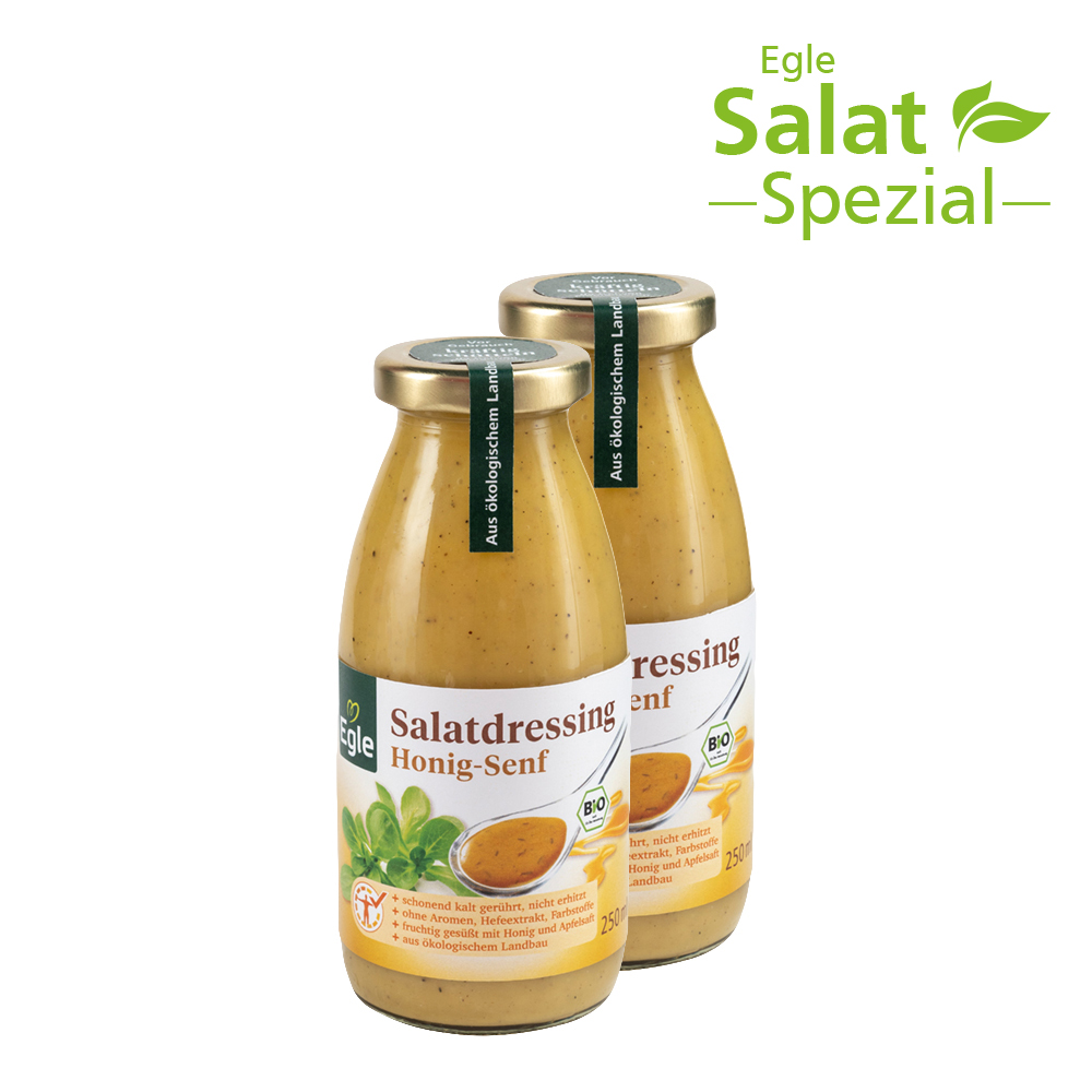 Bio Salatdressing Honig-Senf 2 x 250 ml – zum Aktionspreis