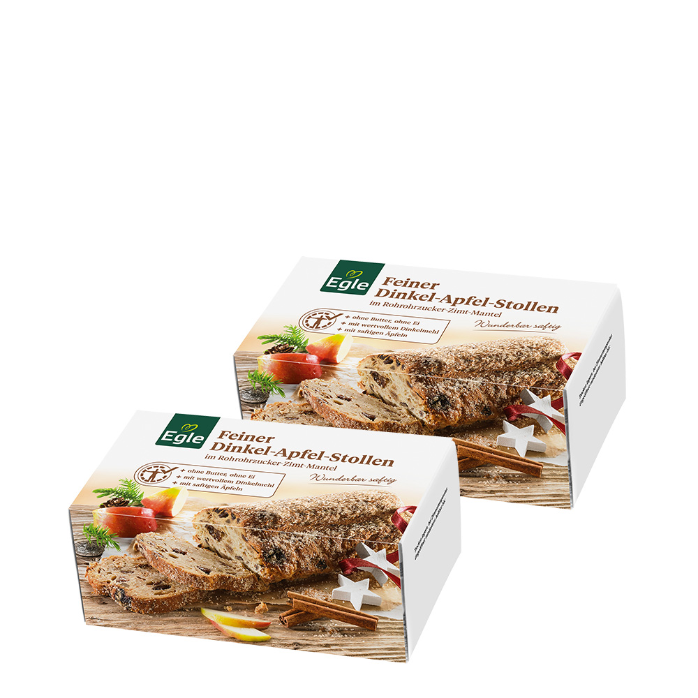 Dinkel-Apfel-Stollen, 2 x 250 g