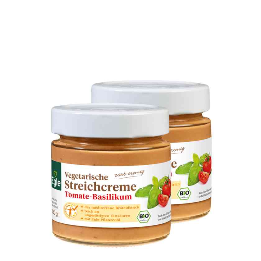 BIO Vegetarische Streichcreme Tomate-Basilikum, 2 x 180 g