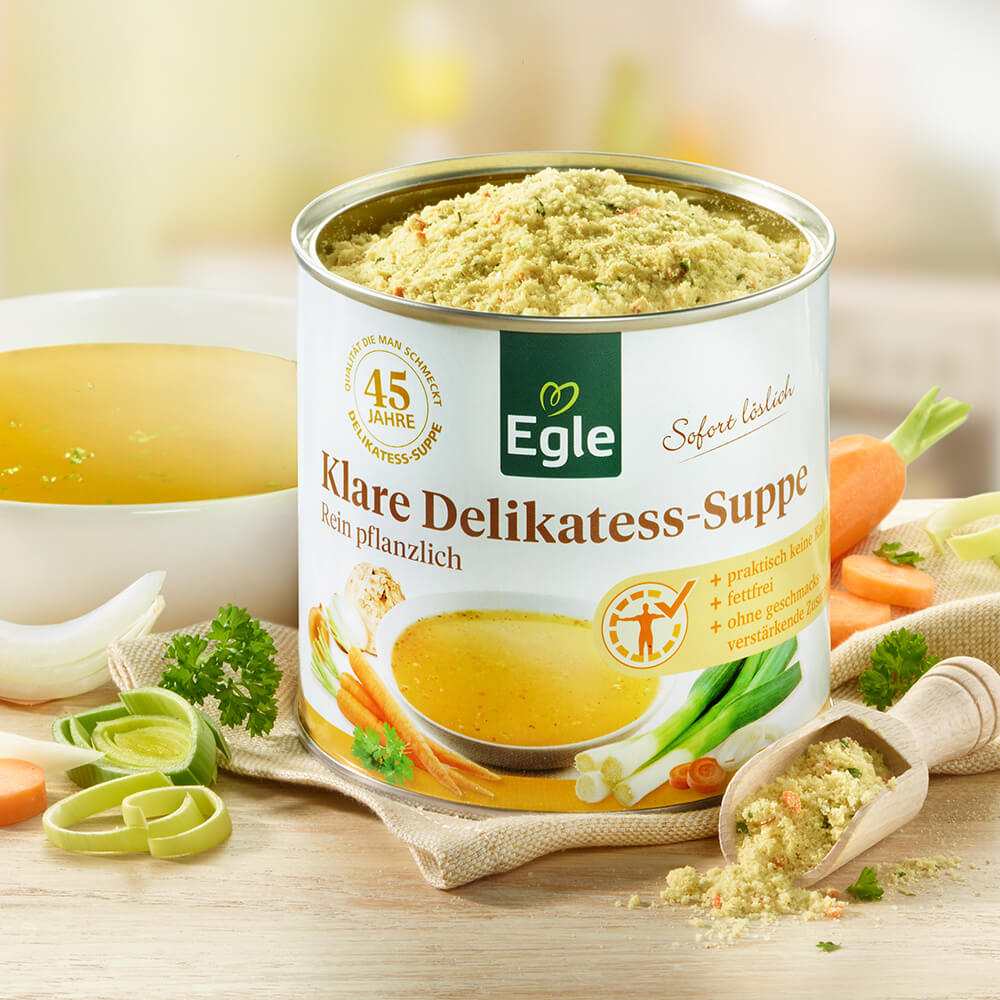 Klare Delikatess-Suppe