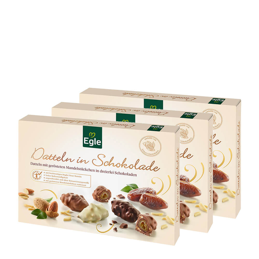 Datteln in Schokolade, 3 x 200 g - Aktion