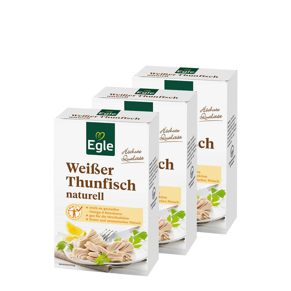 Weißer Thunfisch naturell, 3 x 120 g