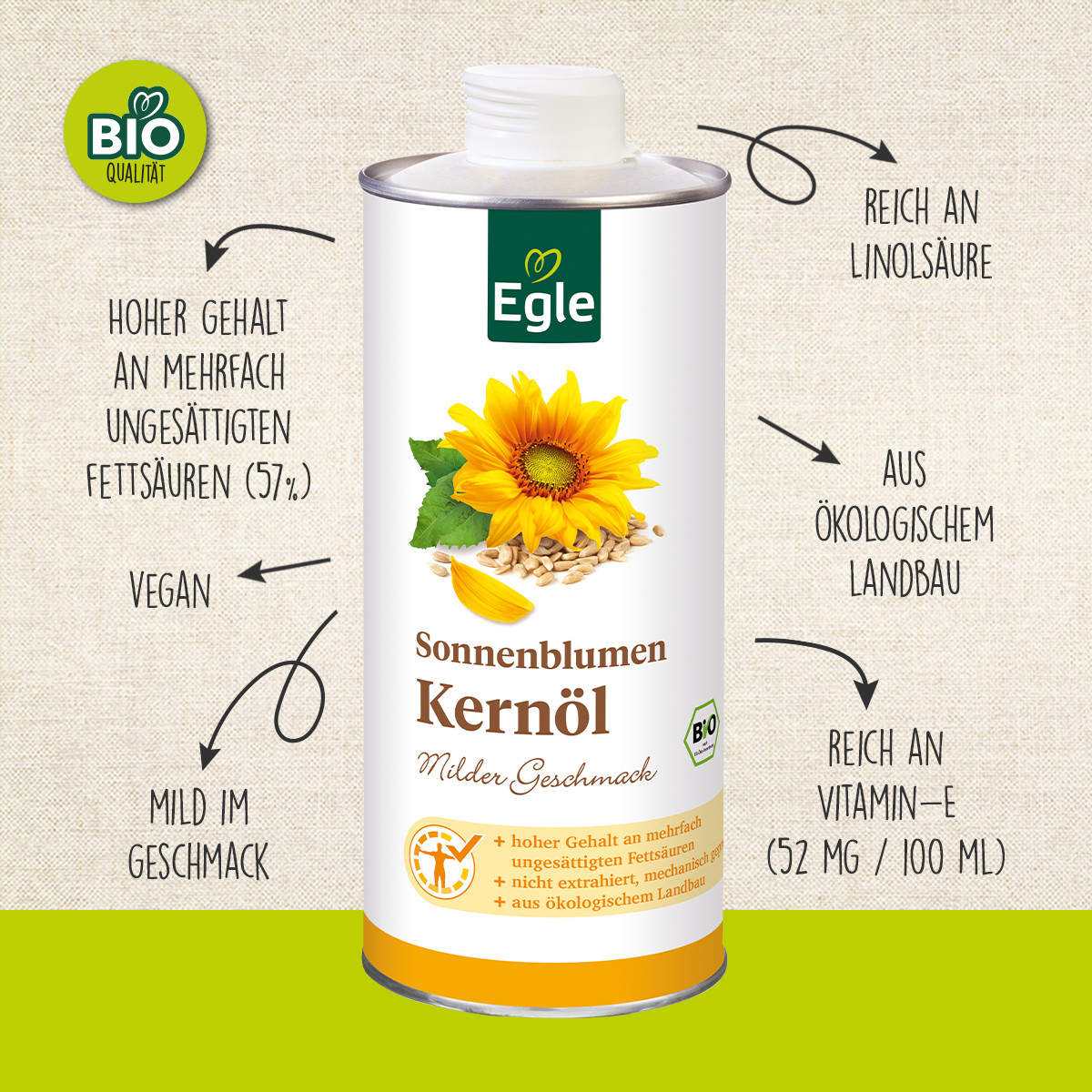 Bio Sonnenblumen-Kernöl, 0.75 l