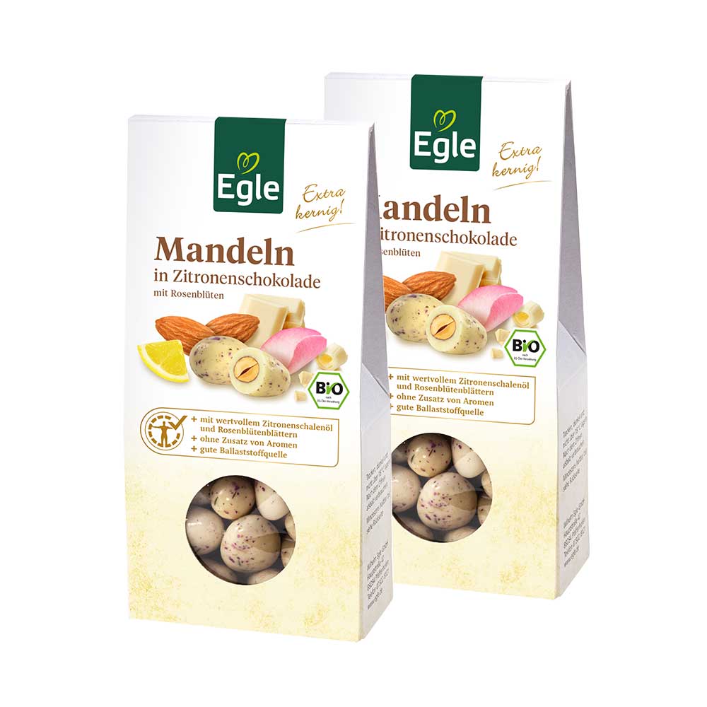 Bio Mandeln in Zitronenschokolade, 2 x 90 g