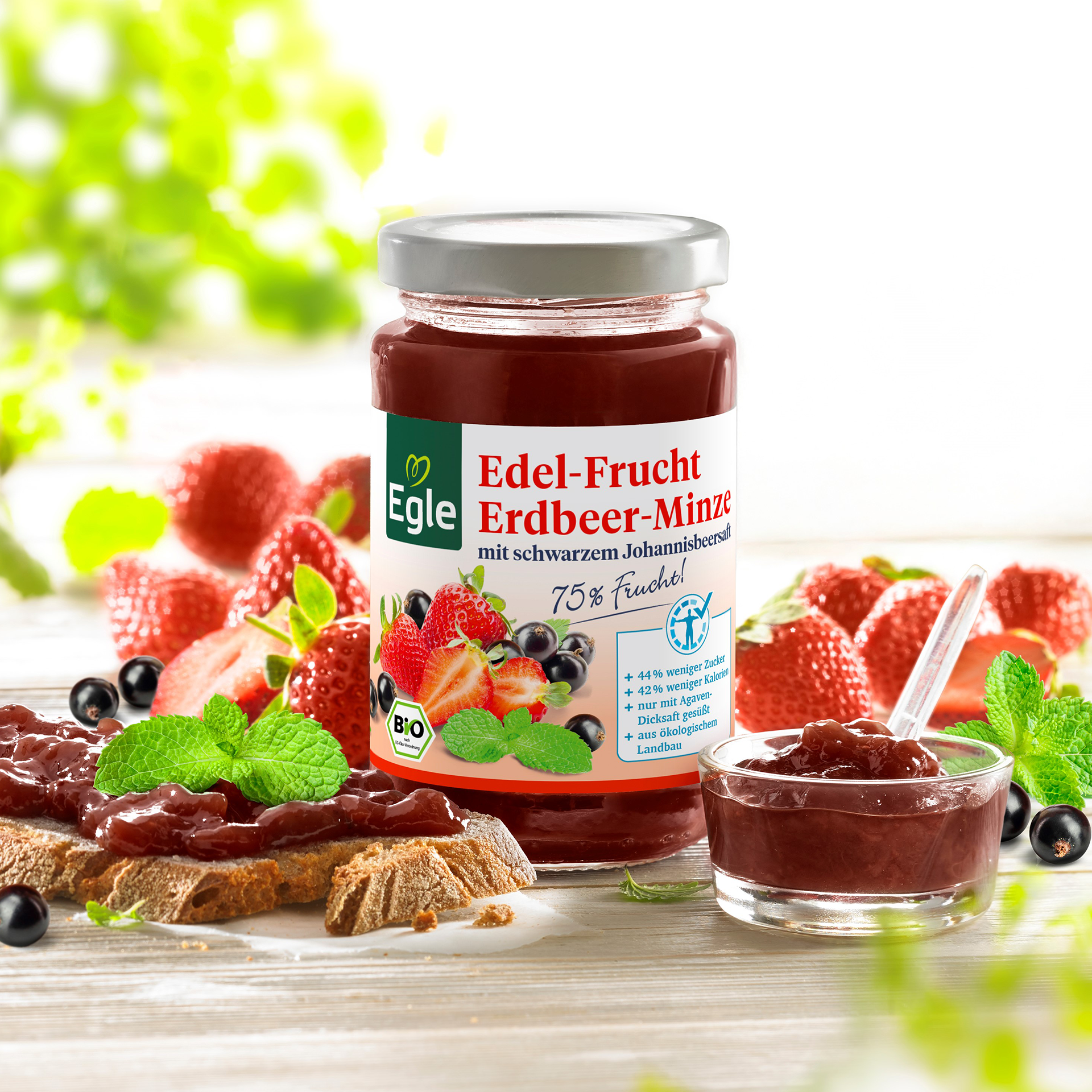 Bio Edel-Frucht Erdbeere-Minze, 250 g