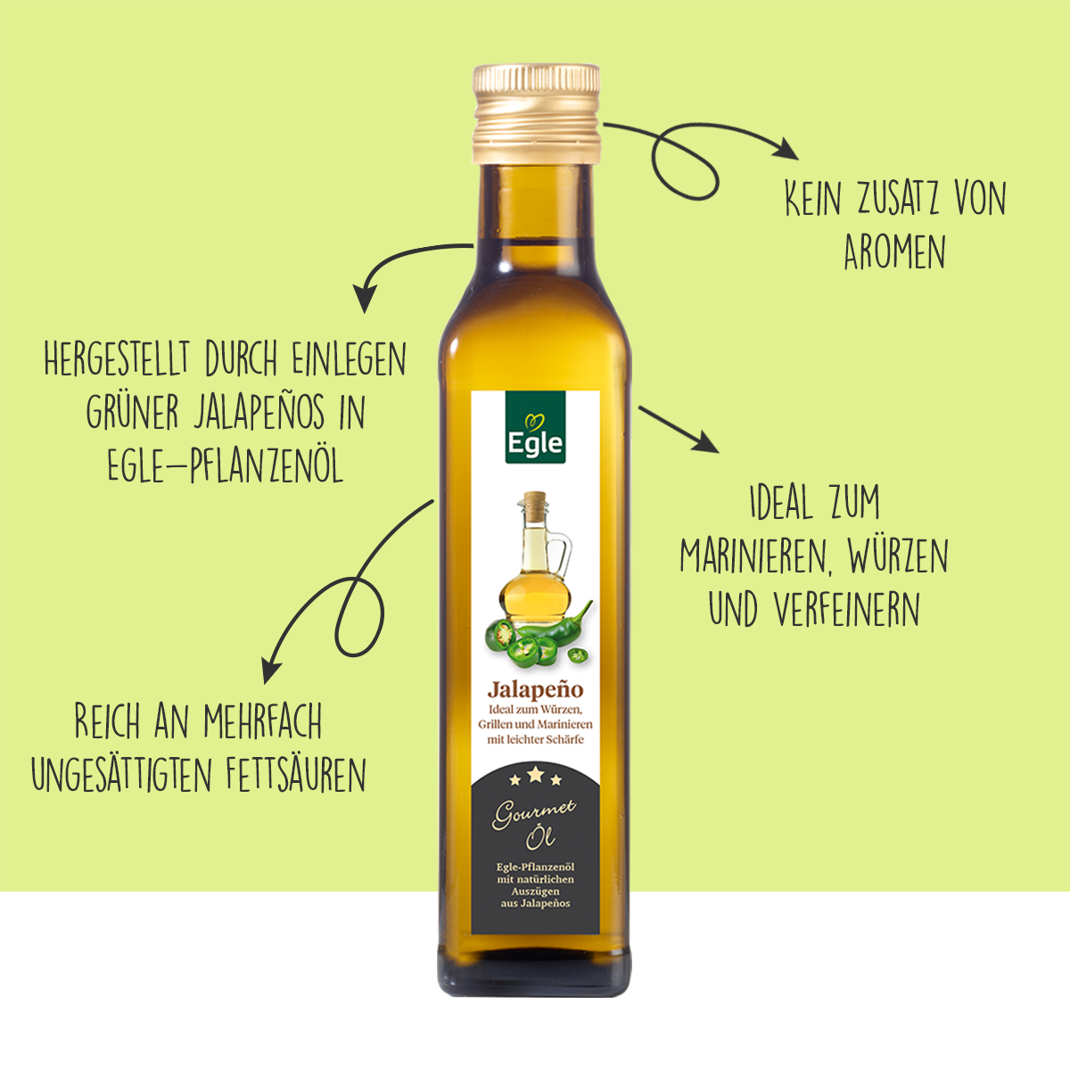 Gourmetöl Jalapeño, 0,25 l