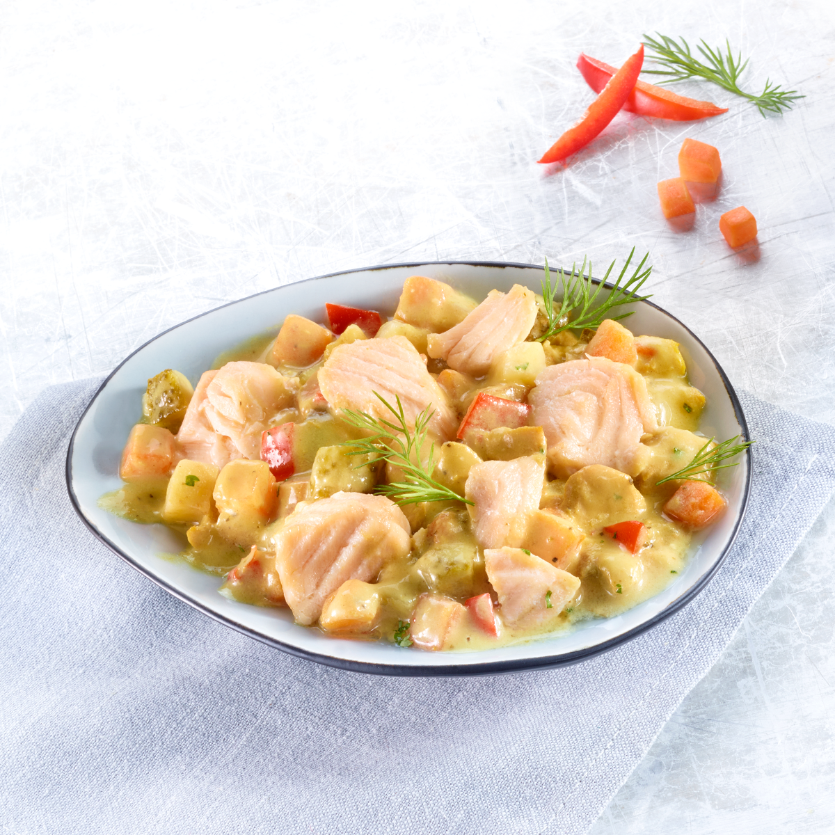 Lachssalat mit Gemüse in Senfdressing, 2 x 190 g