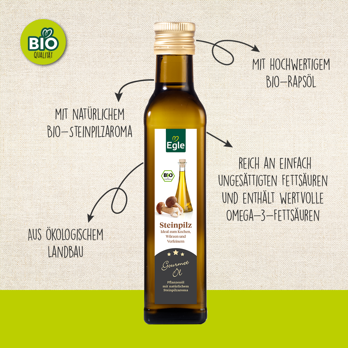 BIO Gourmet-Öl Steinpilz, 0,25 l