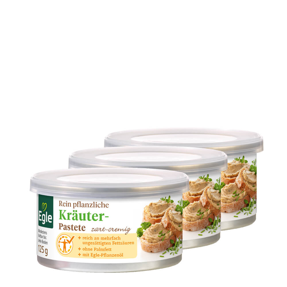 Rein pflanzliche Kräuter-Pastete, 3 x 125 g