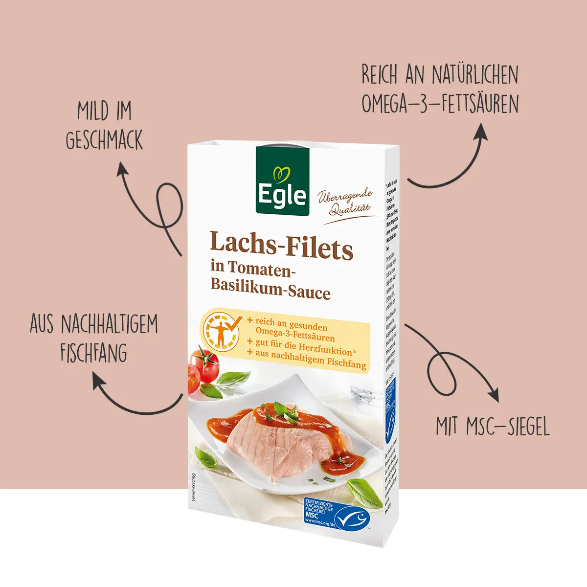 Wildlachs-Filets in Tomaten-Basilikum-Sauce, 2 x 190 g