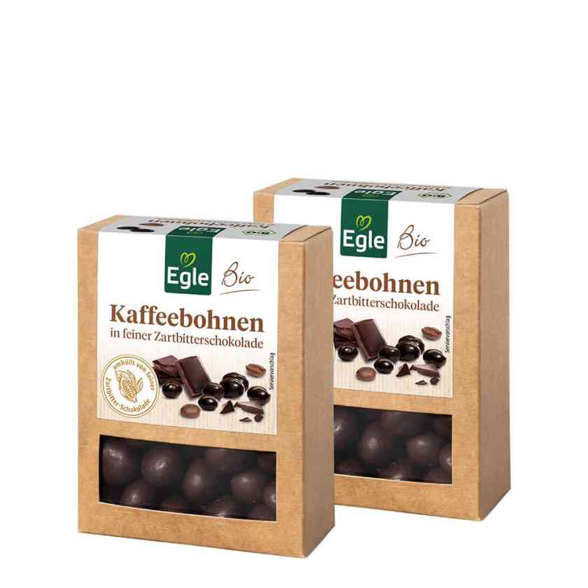 BIO Kaffeebohnen in Zartbitterschokolade, 2 x 75 g