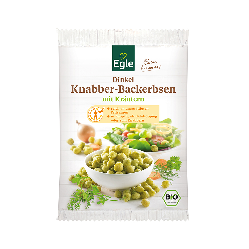 BIO Dinkel-Knabber-Backerbsen Kräuter, 100 g