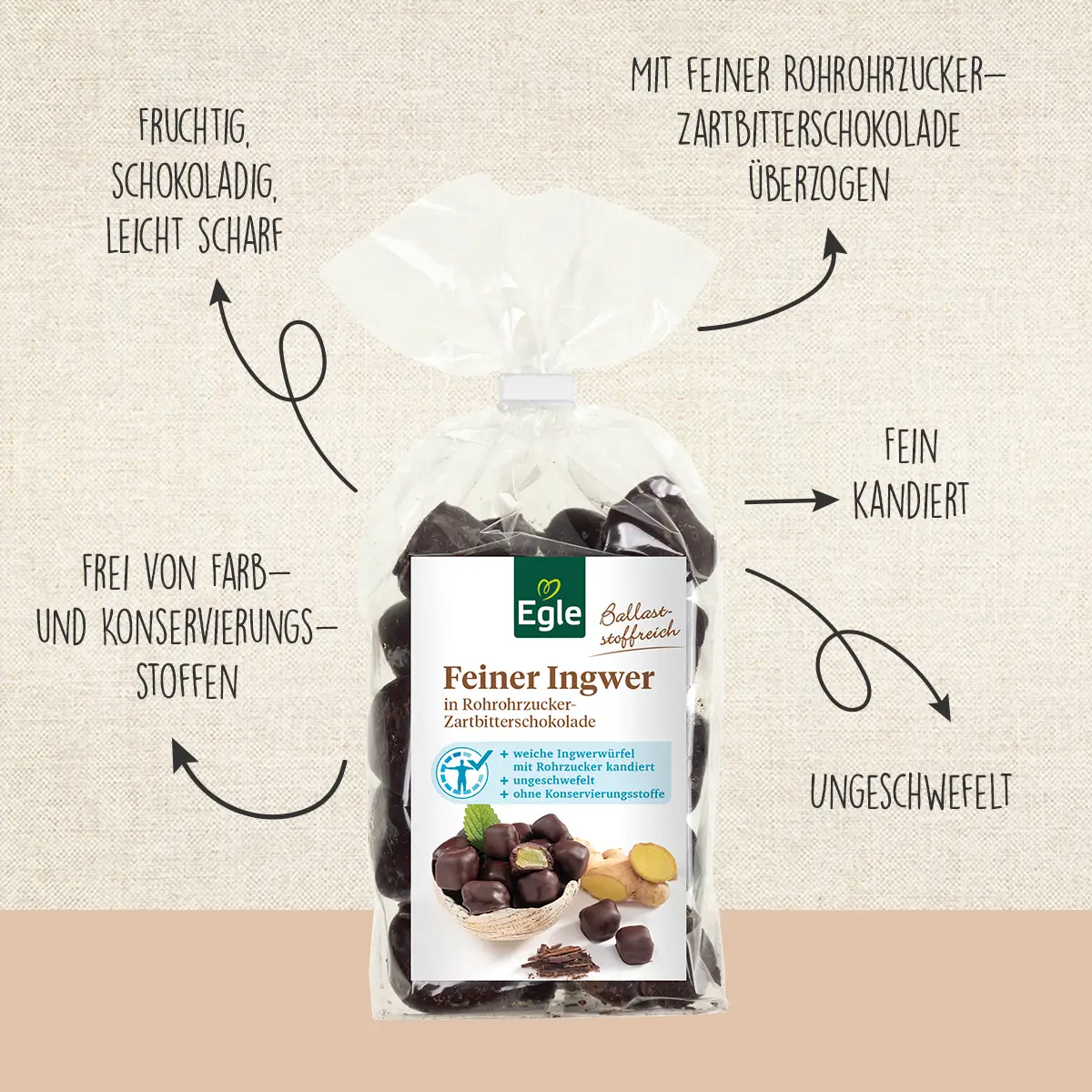 Ingwer in Schokolade, 2 x 250 g