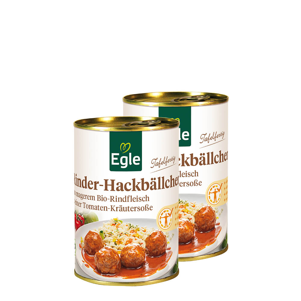 Bio Rinder-Hackbällchen in würziger Sauce, 2 x 400 g
