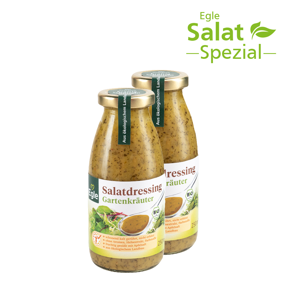 Bio Salatdressing Gartenkräuter, 2 x 250 ml – Aktion